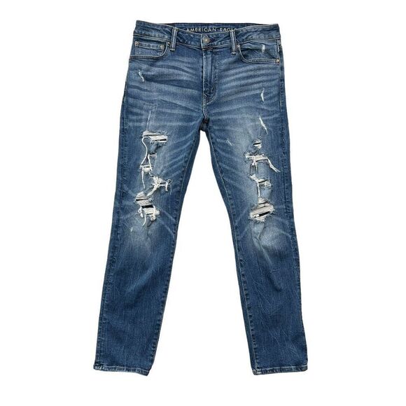 American Eagle Men's Next Level Air Flex Distressed Slim Fit Jeans - Picture 1 of 14